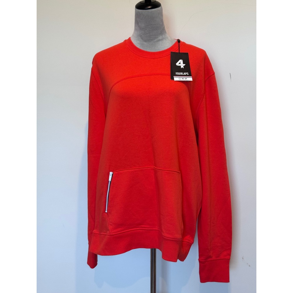 Fourlaps Rush Crew Flame Red Sweatshirt Mens Large NWT 1134-S-3 Athletic Top